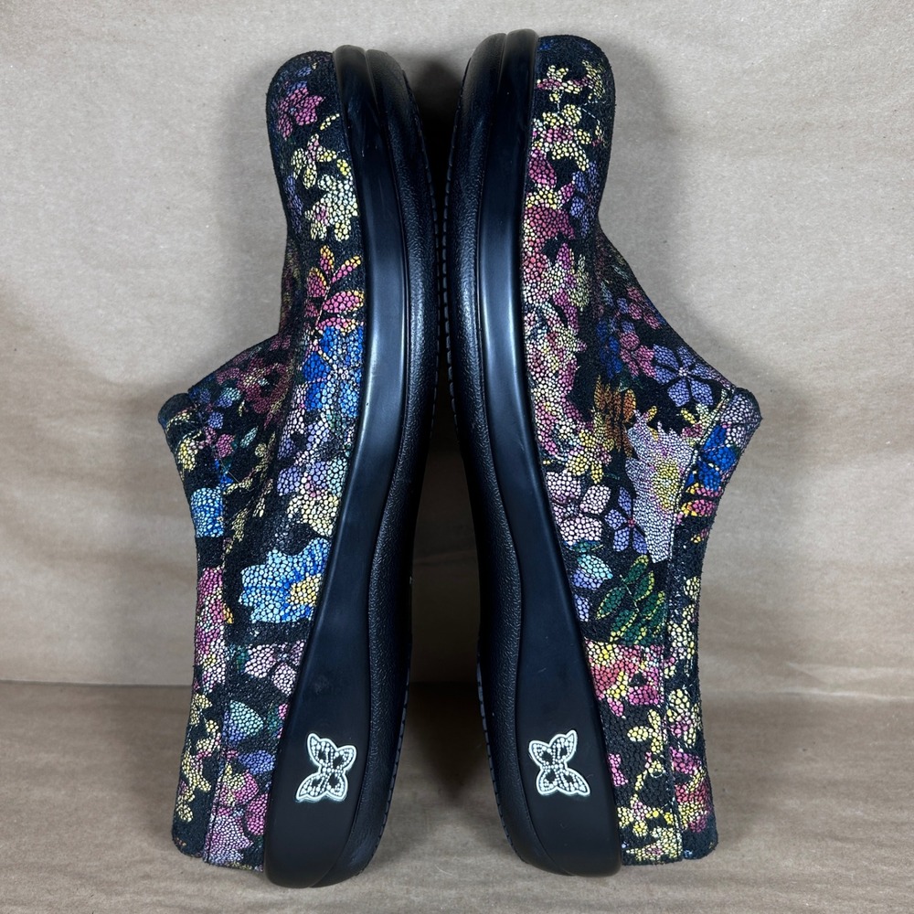 Alegria Kay Bloomies Floral Leather Clogs Mules Multi Color Womens US 10-10 1/2 - Picture 7 of 10